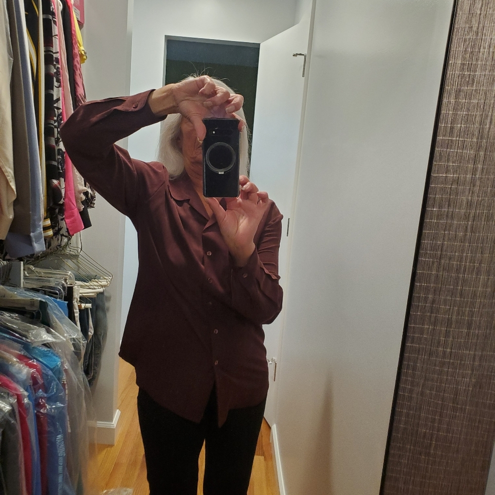 Burgundy Silk Shirt